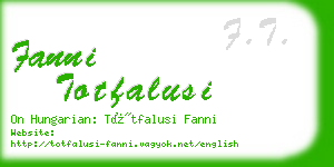 fanni totfalusi business card